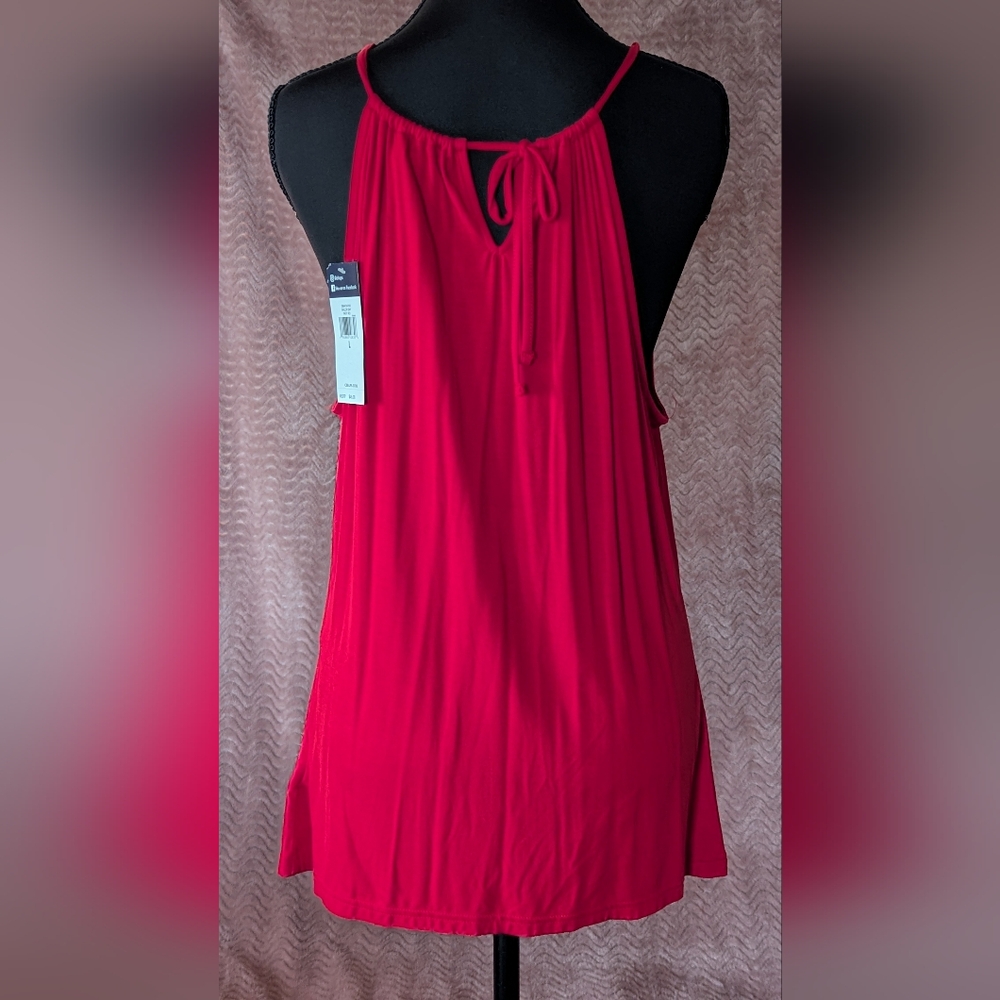 NWT Chaps RED Ruffle Halter Top - Picture 2 of 8